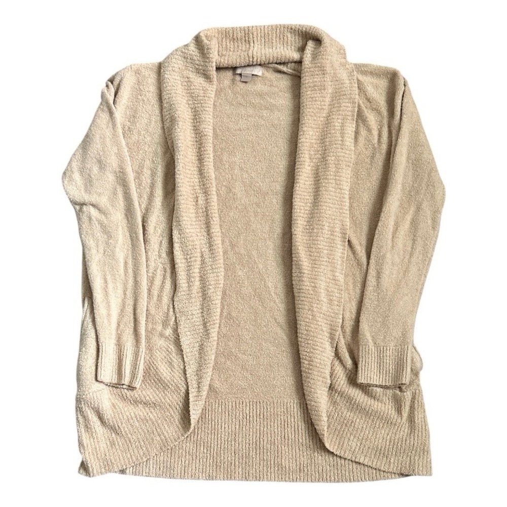 Barefoot Dreams Womens CozyChic Lite Circle Cardi Cardigan Size M Beige Soft